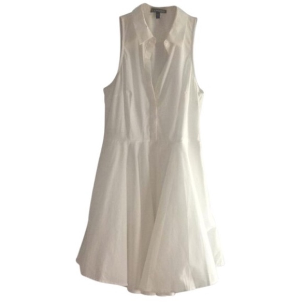 Sleeveless Drop Waist Shirt Dress